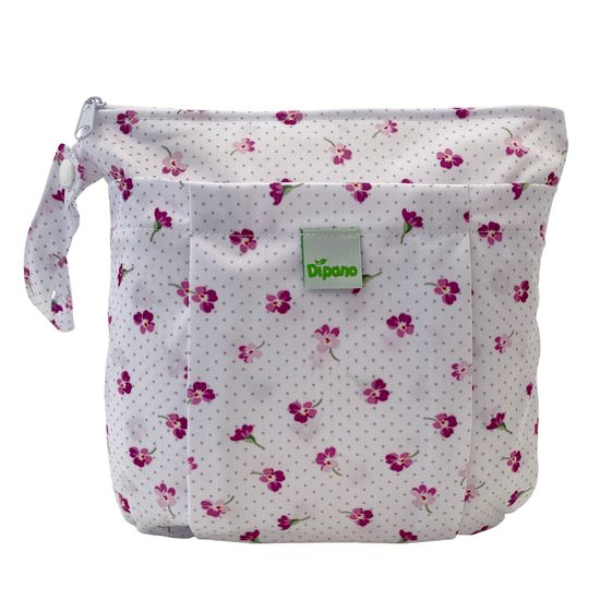 Necessaire Impermeável para Fraldas Ecológicas Estampa Violetas