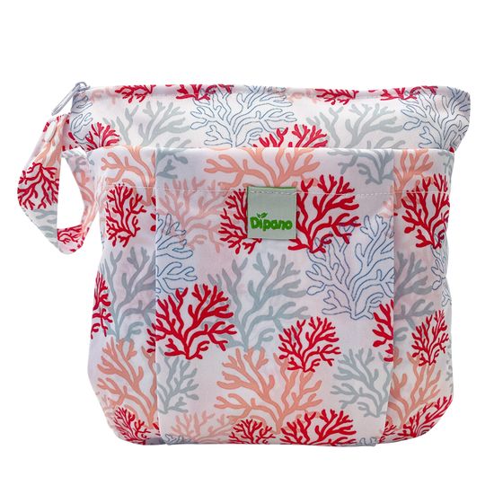 Necessaire Impermeável para Fraldas Ecológicas Estampa Corais
