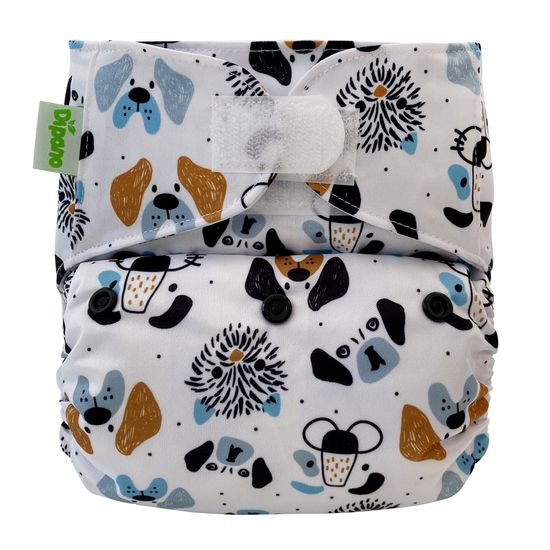 Capa de Fralda Ecológica de Pano em Velcro Estampa Vira Latas